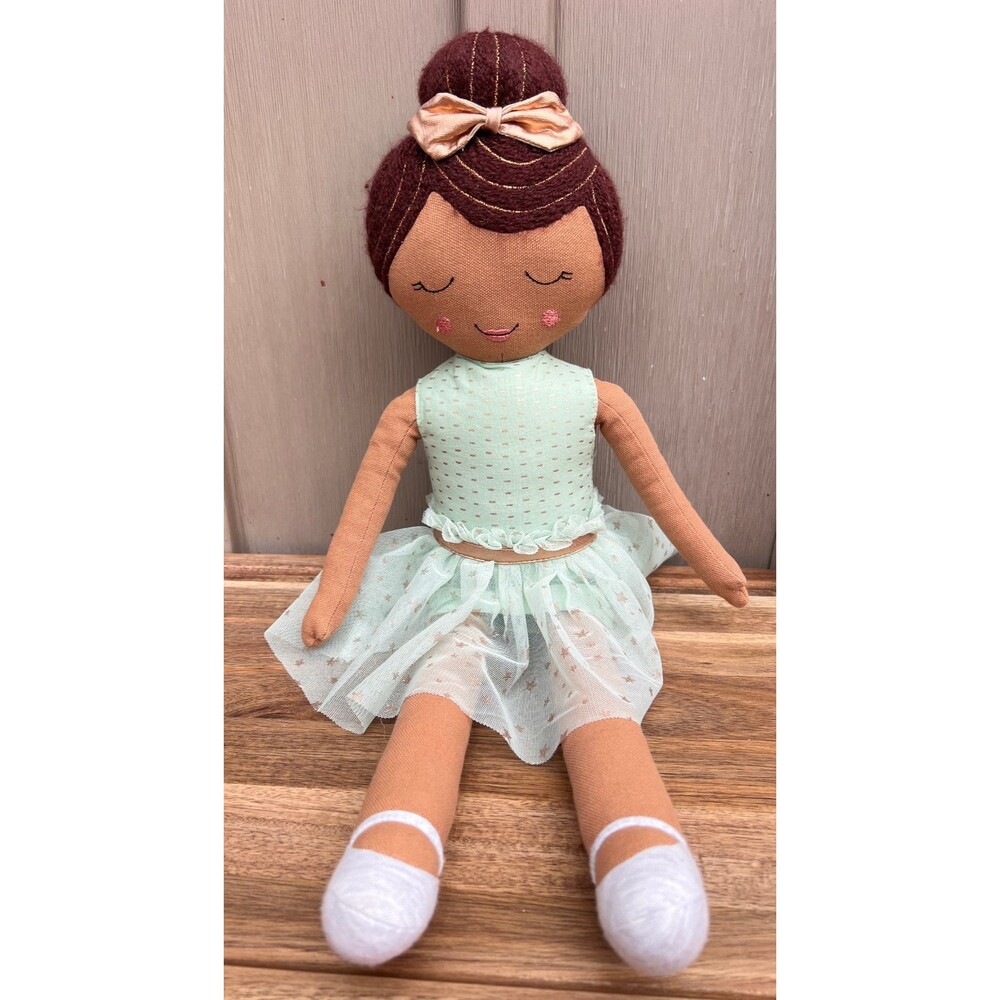 Target Pillowfort Ballerina Dress Dark Skin Soft Plush Stuffed Doll Toy